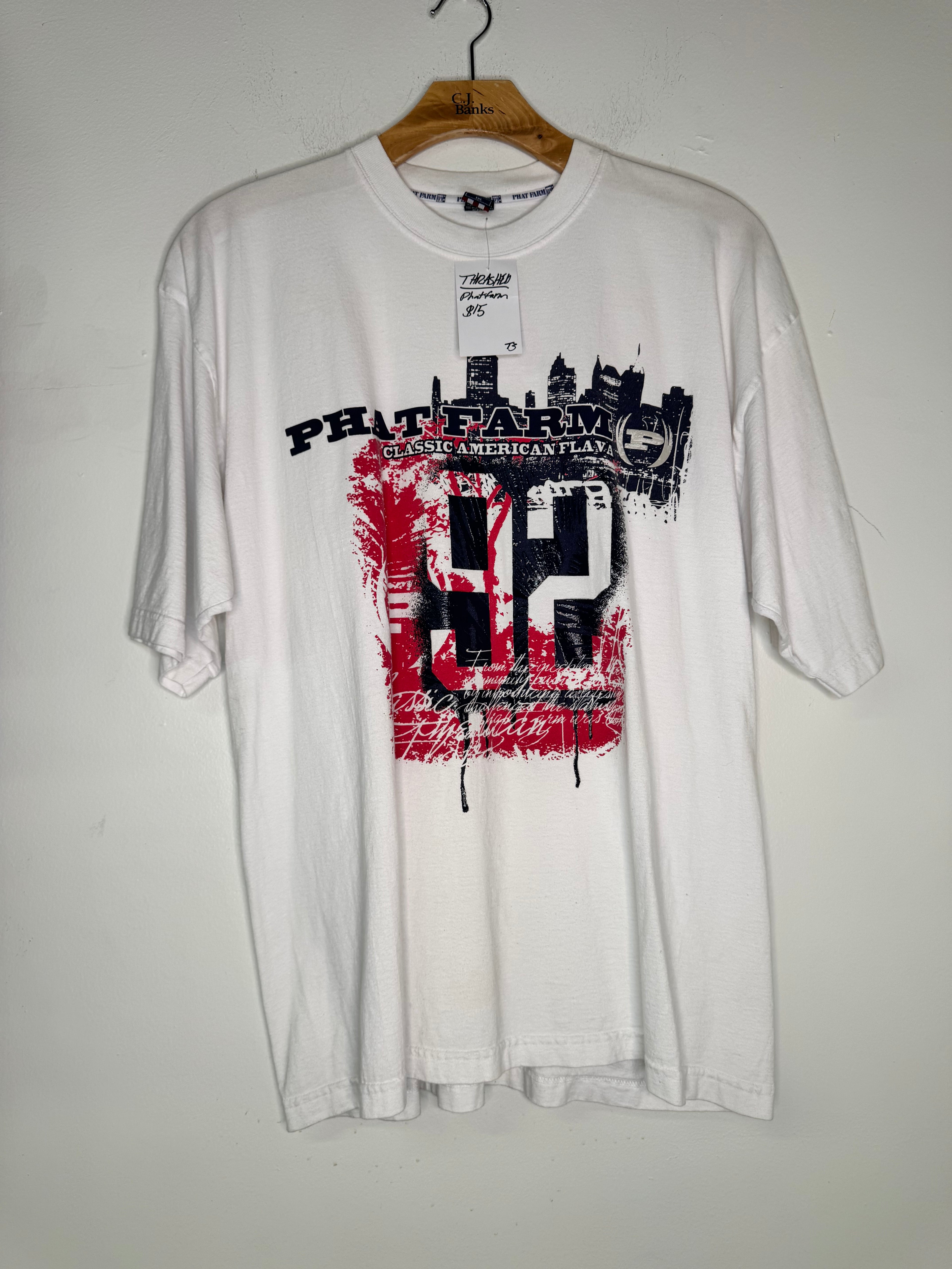 Phat Farm white/ red tee